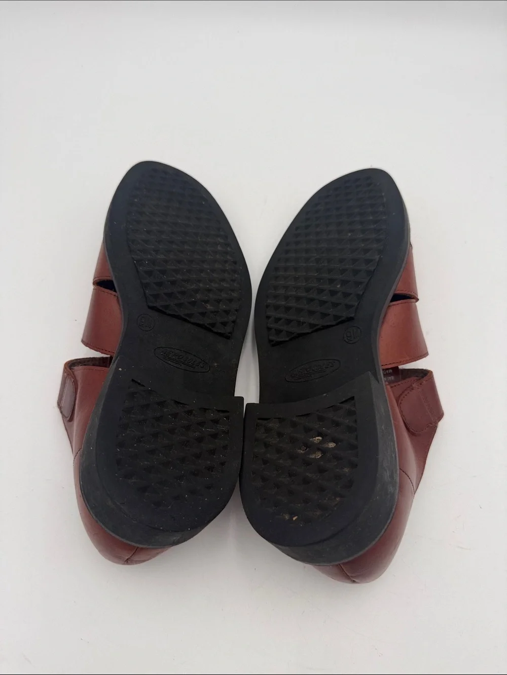 Vintage AEROSOLES Men's Chestnut Brown Leather Slip-On Fisherman Loafers 9M Y2K